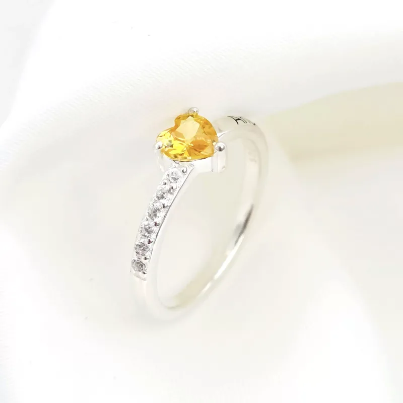 Inel Promisiune - Cristal Zirconia inimă și nume gravat - Argint 925 picture - 6