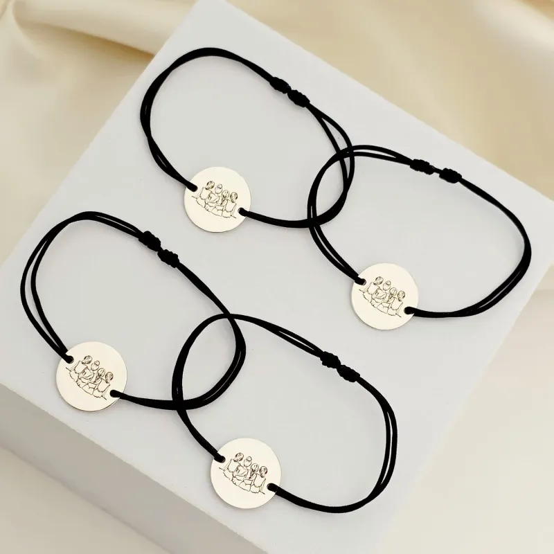 Set Cadou 4 bratari surori / prietene - banut din Argint 925 - snur diverse culori picture - 2