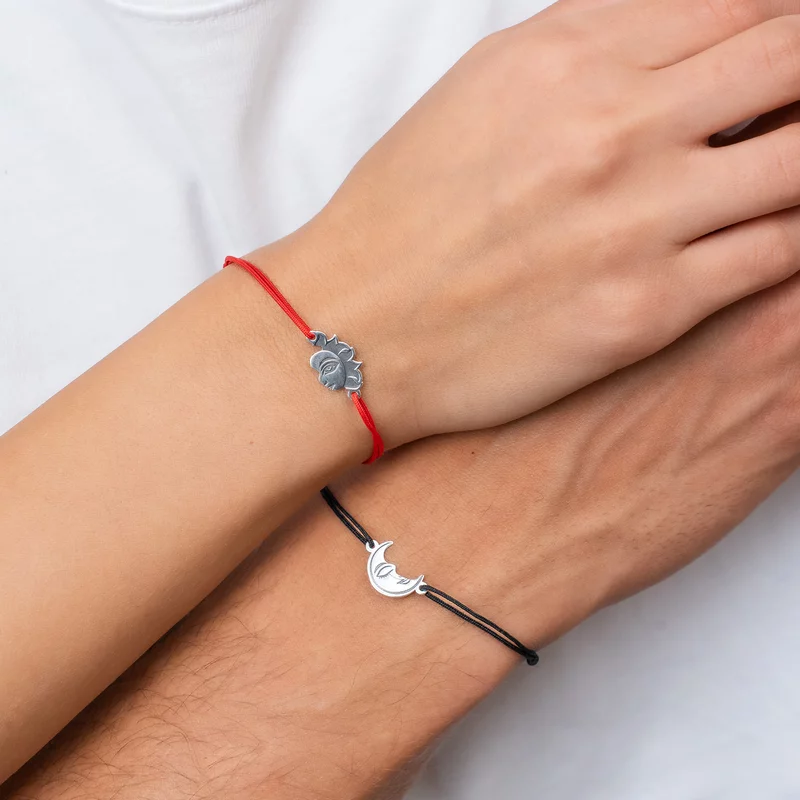 Set 2 bratari - Luna si Soare - modele unite  - Argint 925 - snur reglabil picture - 2