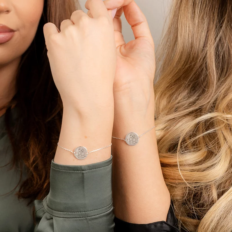 Set Cadou 2 bratari surori / prietene - banut si lantisor din Argint 925 picture - 2