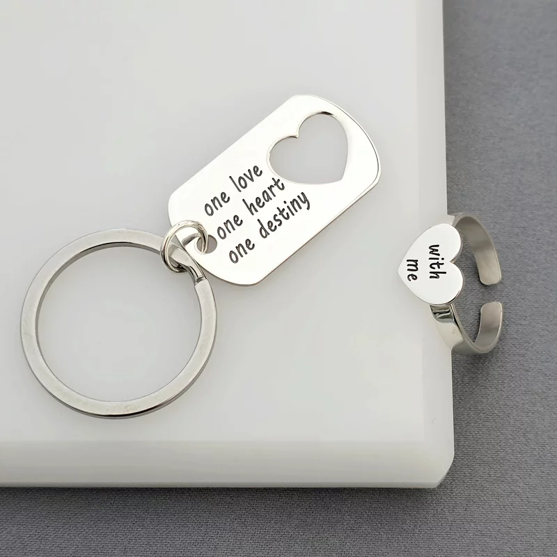 Set bijuterii cuplu - Breloc si Inel - Argint 925 picture - 3