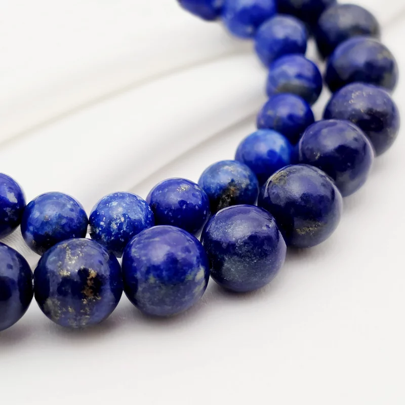 Set bratari Intelepciune - Pietre Lapis Lazuli & Bilute personalizate din Argint 925 - Snur elastic picture - 5