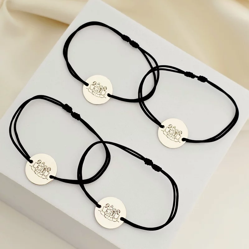 Set Cadou 4 bratari surori / prietene - banut din Argint 925 - snur diverse culori picture - 2