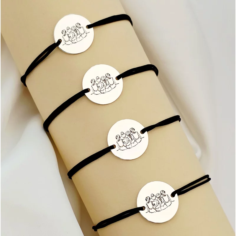 Set Cadou 4 bratari surori / prietene - banut din Argint 925 - snur diverse culori picture - 3