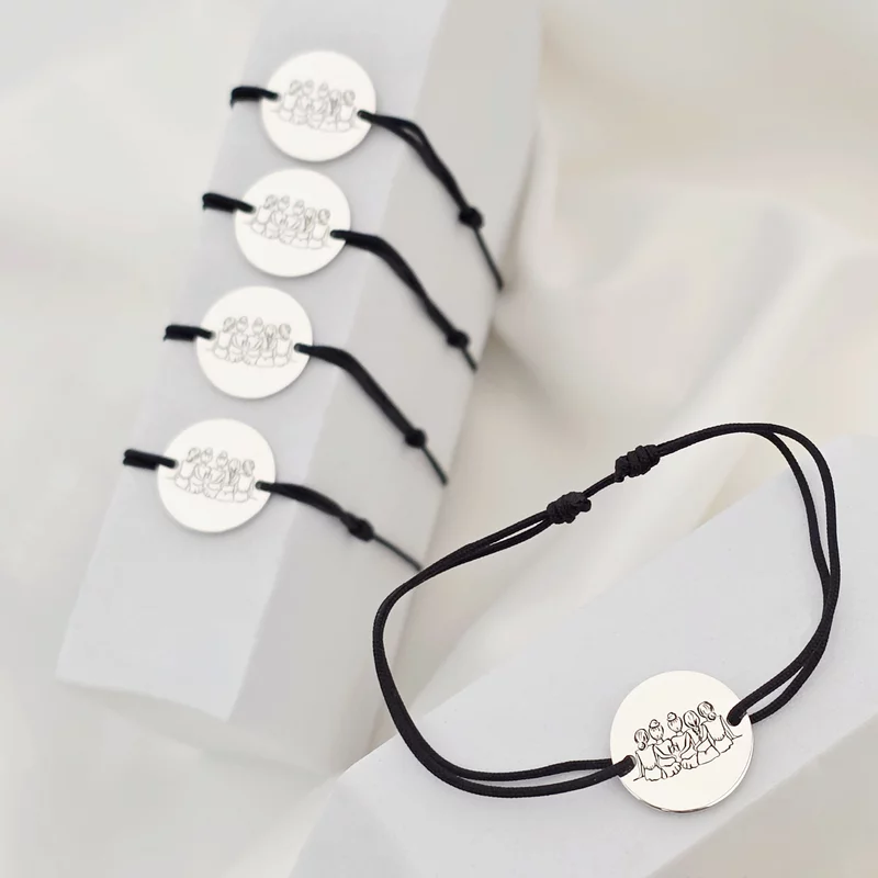 Set Cadou 5 bratari surori / prietene - banut din Argint 925, snur reglabil picture - 3