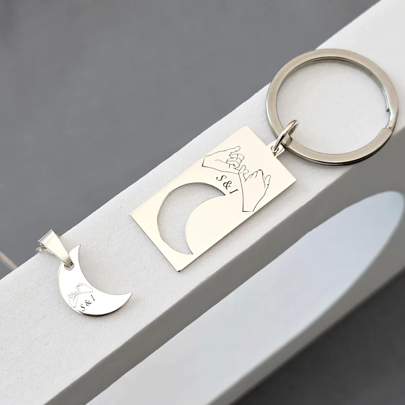 Set Cuplu - breloc si lantisor - Argint 925 picture - 2