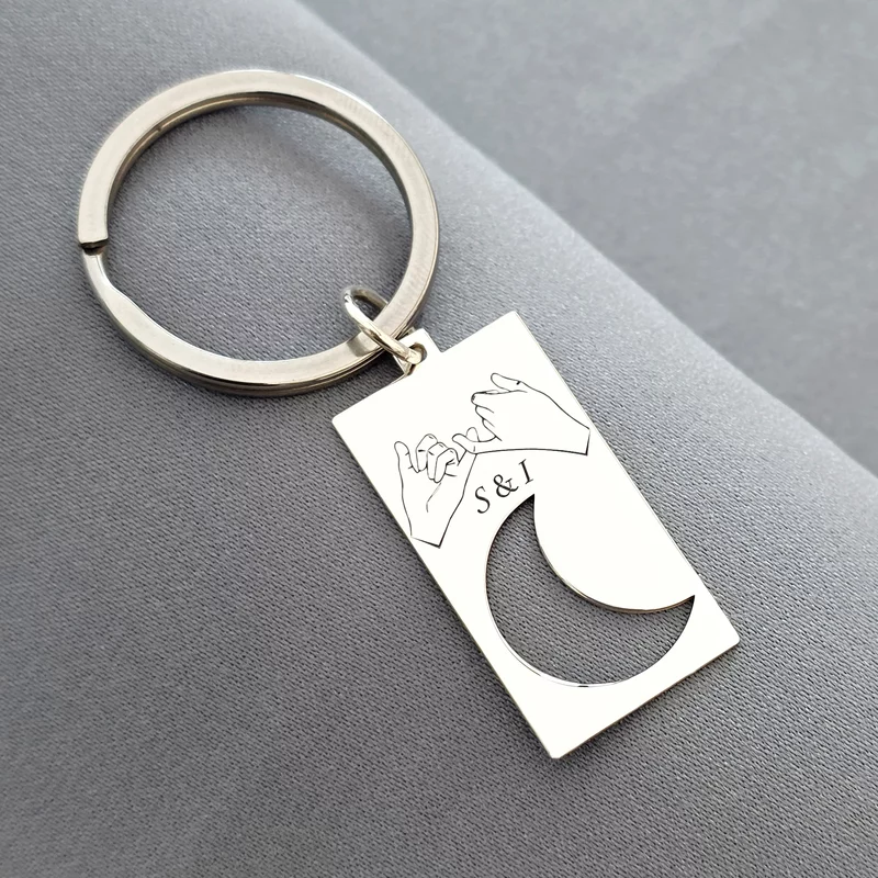 Set Cuplu - breloc si lantisor - Argint 925 picture - 3