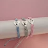 Set papadie - Lantisor cu pandantiv banut - 3 bratari inima personalizate cu nume - Bratari snur impletit - Argint 925