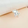 Set personalizat lantisor si bratara - Stetoscop sub forma unei inimi - Argint 925