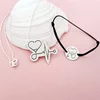 Set personalizat lantisor si bratara - Stetoscop sub forma unei inimi - Argint 925