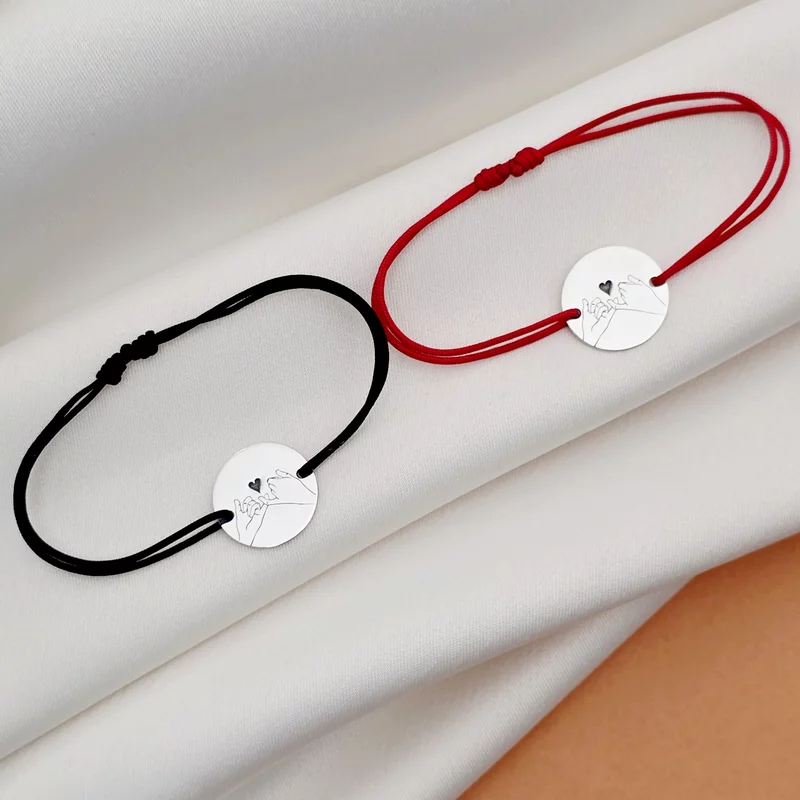 Set 2 bratari - Pinky Promise - Argint 925 - snur reglabil picture - 5