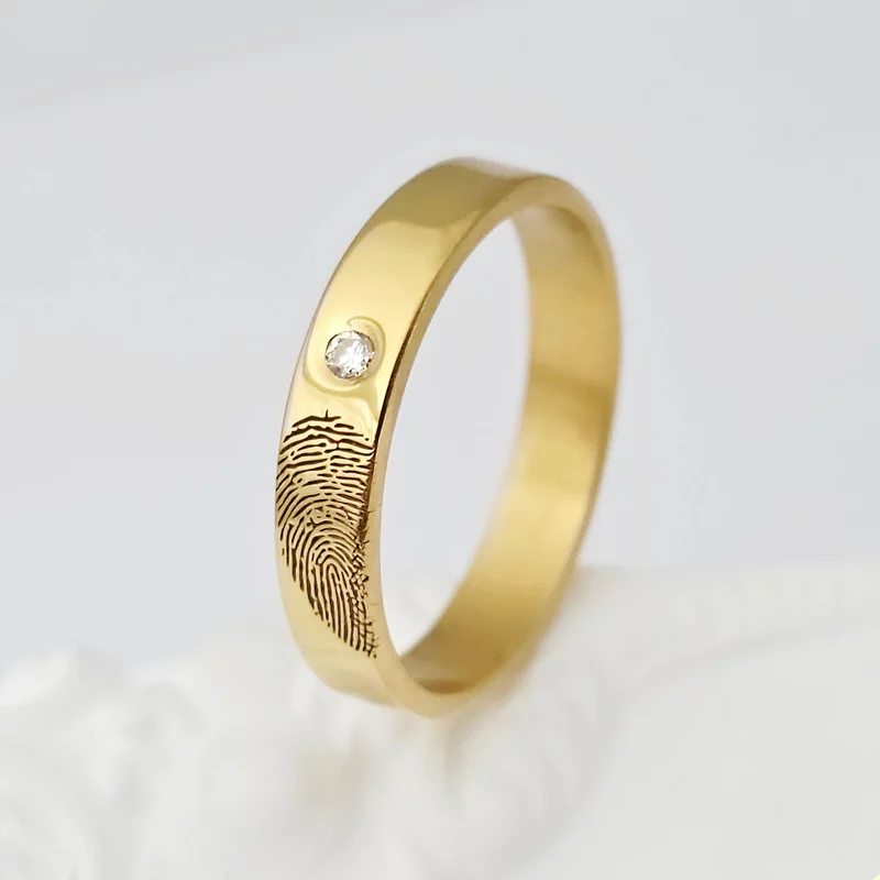 Verigheta Amprenta sufletului - Argint placat cu Aur Galben 18K - Diamant natural picture - 4