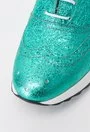 Pantofi verde deschis metalizat din piele naturala Fay