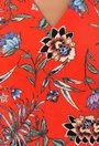 Rochie midi rosu deschis cu imprimeu floral colorat Artemisa