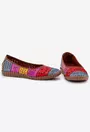 Balerini dama multicolori din piele cu model perforat