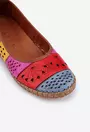 Balerini dama multicolori din piele cu model perforat