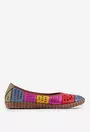 Balerini dama multicolori din piele cu model perforat
