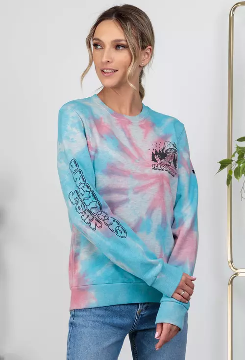 Bluza bleu cu roz