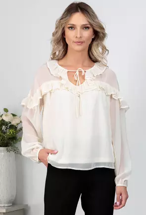 Bluza ivoire cu volane