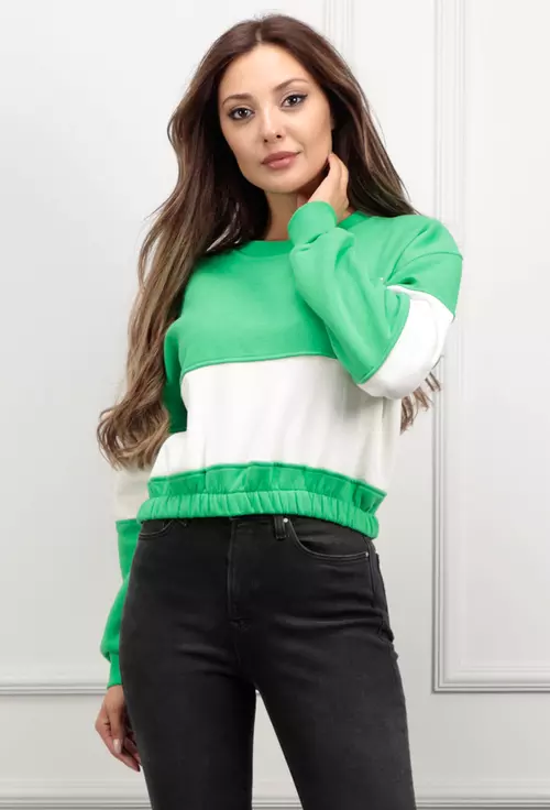 Bluza sport verde cu alb