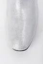 Botine argintii cu reflexii metalice din piele naturala Marianne