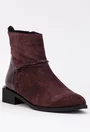 Botine burgundy din piele intoarsa