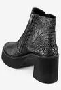 Botine dama din piele cu model snake print