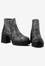 Botine dama din piele cu model snake print
