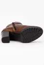Botine maro din piele naturala cu fermoar lateral