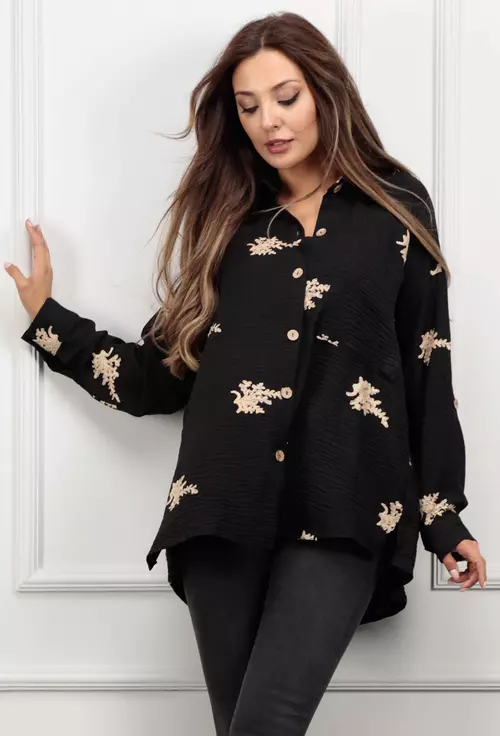 Camasa neagra asimetrica