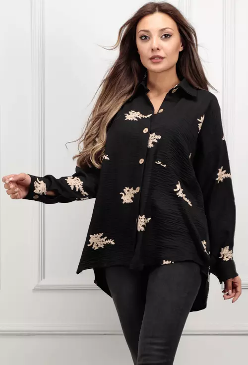 Camasa neagra asimetrica