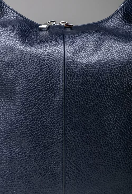 Geanta bleumarin din piele naturala de mari dimensiuni