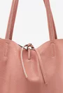 Geanta dama shopper din piele naturala roz pudra