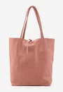 Geanta dama shopper din piele naturala roz pudra