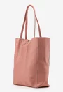 Geanta dama shopper din piele naturala roz pudra