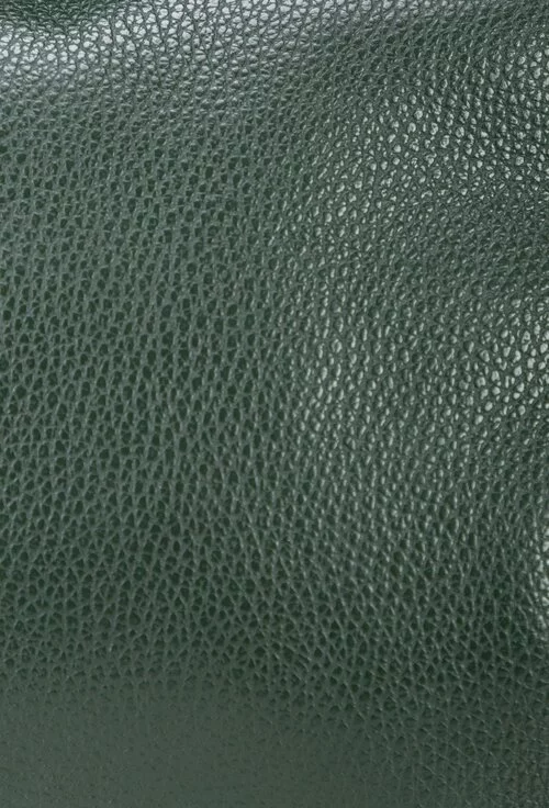 Geanta verde din piele cu doua manere