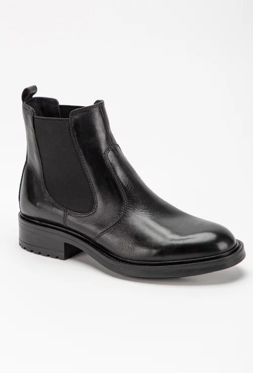Ghete cu elastic pe laterale confectionate din piele neagra