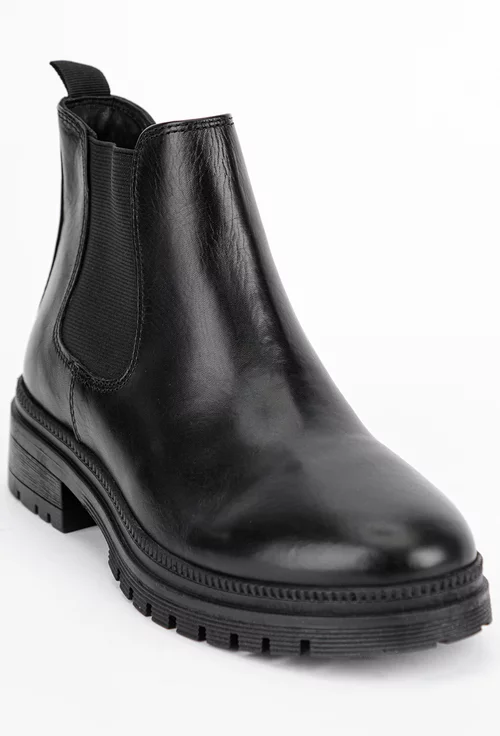 Ghete dama cu elastic lateral din piele neagra