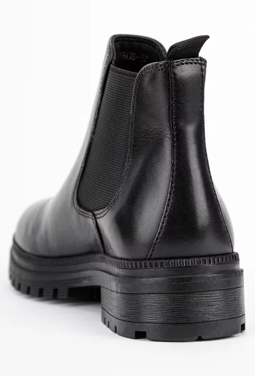 Ghete dama cu elastic lateral din piele neagra