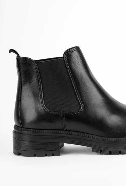 Ghete dama cu elastic lateral din piele neagra