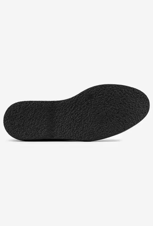 Ghete dama negre din piele intoarsa cu siret si fermoar