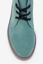 Ghete dama turcoaz din piele intoarsa cu siret