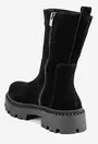 Ghete negre din piele intoarsa