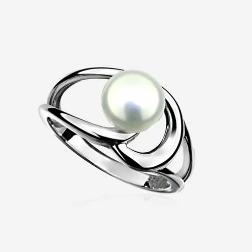 Inel din argint cu perla de cultura alba de 8-8.5 mm 74474