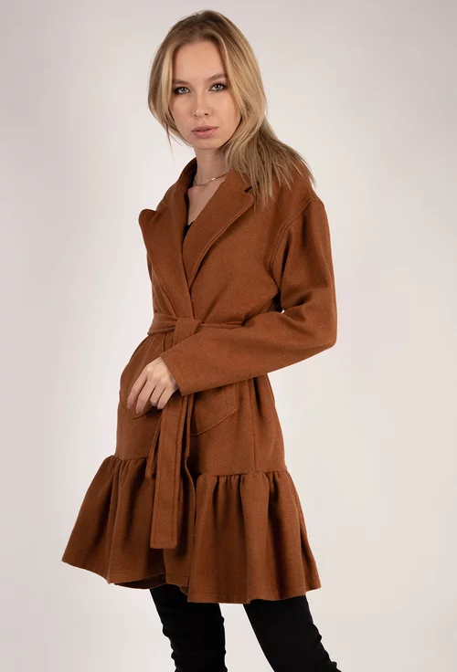 Palton stil rochie culoarea maro