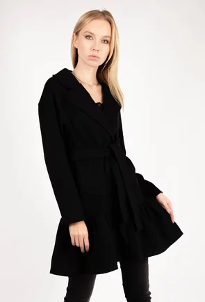 Palton stil rochie culoarea neagra