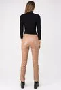 Pantaloni din piele sintetica camel Elvira