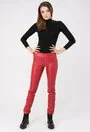 Pantaloni rosii din piele sintetica Elvira