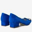 Pantofi albastri din piele naturala intoarsa Simonne