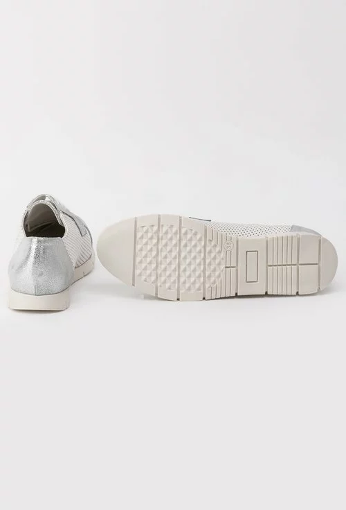 Pantofi alb cu argintiu din piele naturala Willy